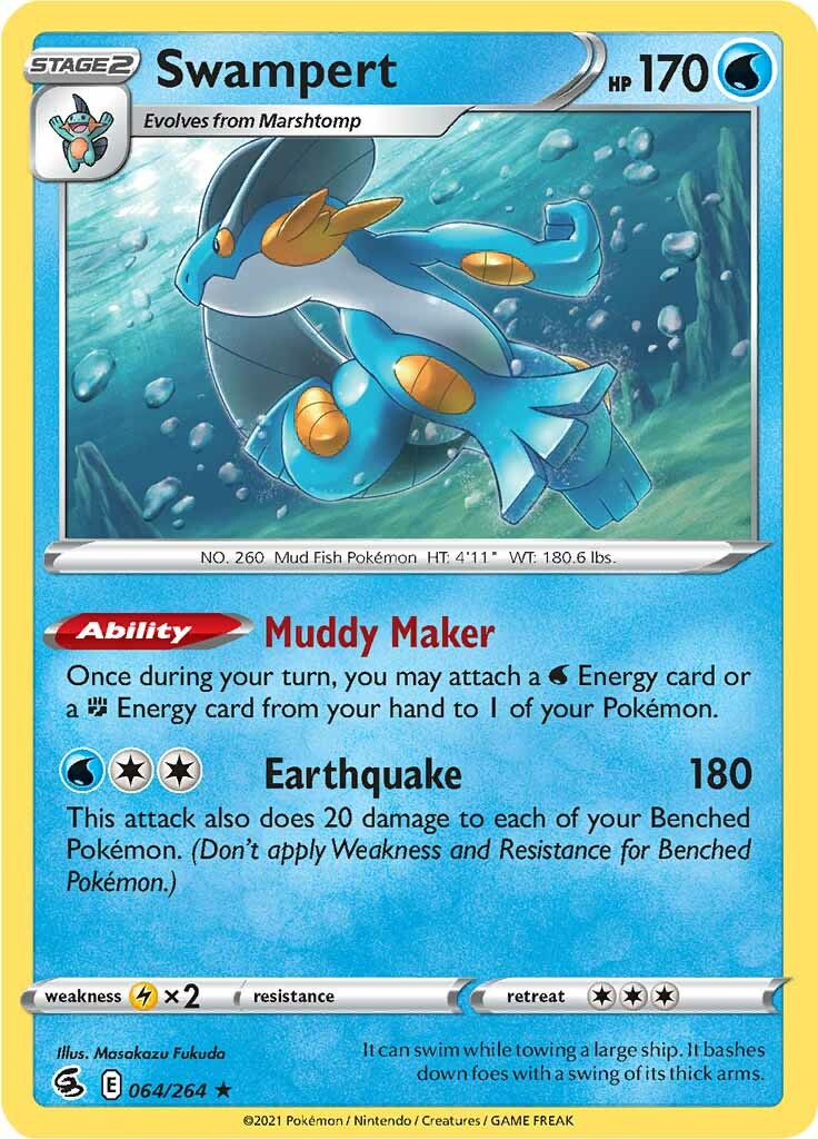 Swampert (064/264) [Sword & Shield: Fusion Strike] Reverse Holofoil
