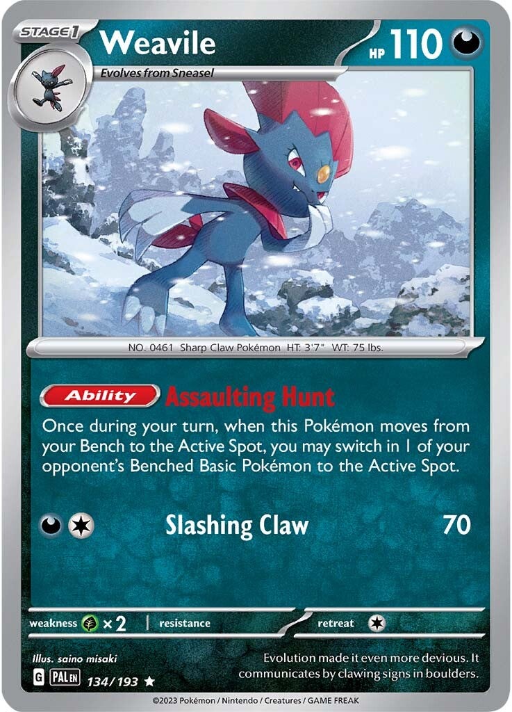 Weavile (134/193) [Scarlet & Violet: Paldea Evolved] Reverse Holofoil