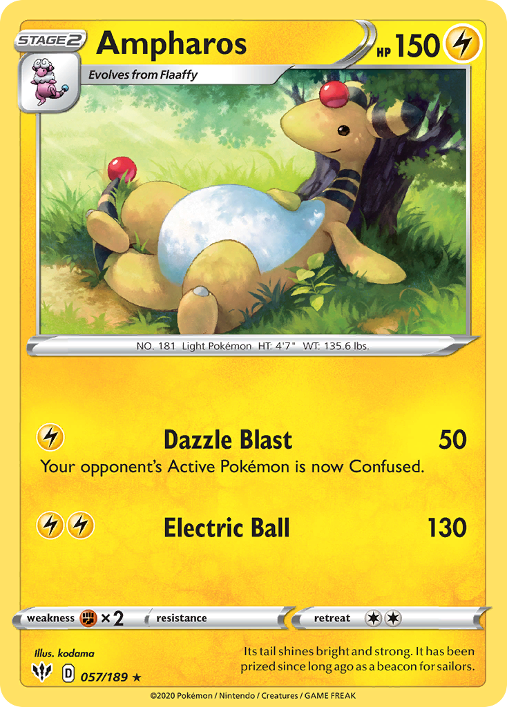 Ampharos (057/189) [Sword & Shield: Darkness Ablaze] Reverse Holofoil