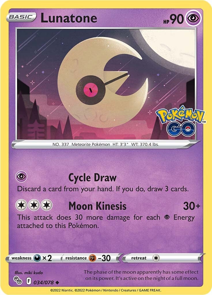 Lunatone (034/078) [Pokémon GO] Reverse Holofoil