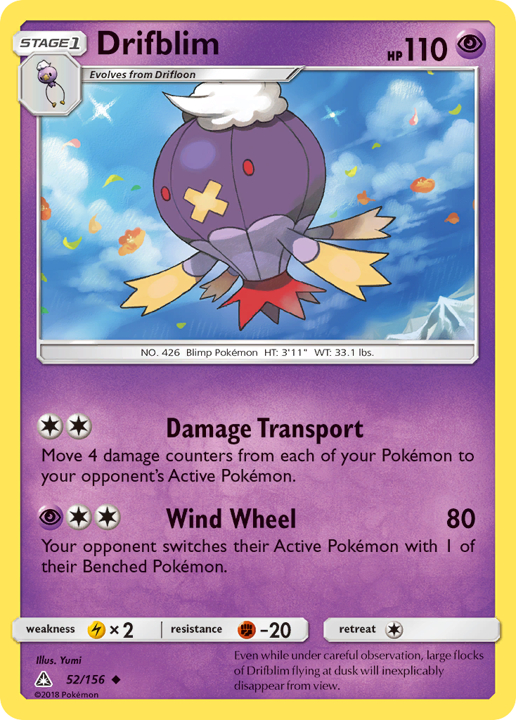 Drifblim (52/156) [Sun & Moon: Ultra Prism] Reverse Holofoil