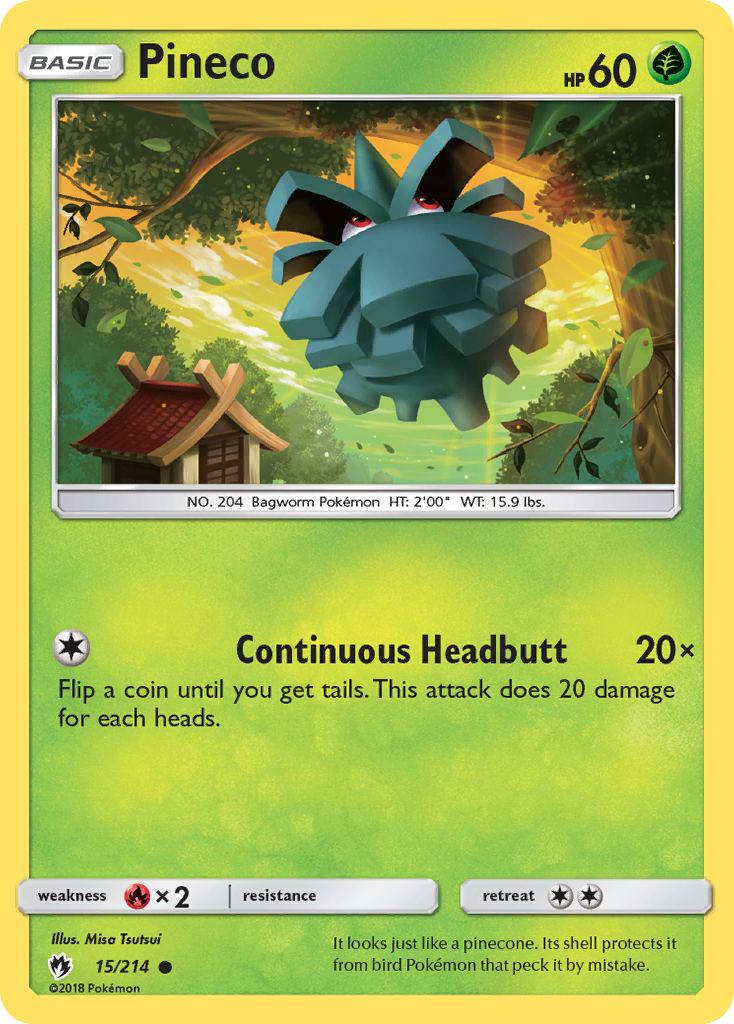 Pineco (15/214) [Sun & Moon: Lost Thunder] Reverse Holofoil