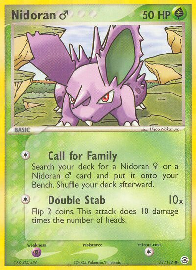Nidoran (71/112) (Male) [EX: FireRed & LeafGreen] Reverse Holofoil