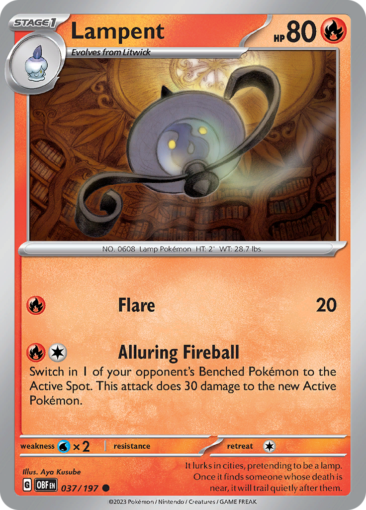 Lampent (037/197) [Scarlet & Violet: Obsidian Flames] Reverse Holofoil