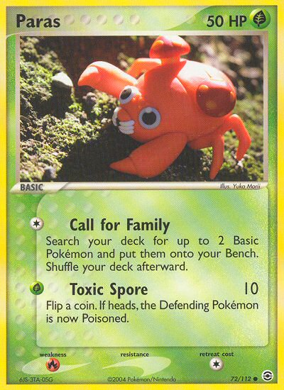 Paras (72/112) [EX: FireRed & LeafGreen] Reverse Holofoil