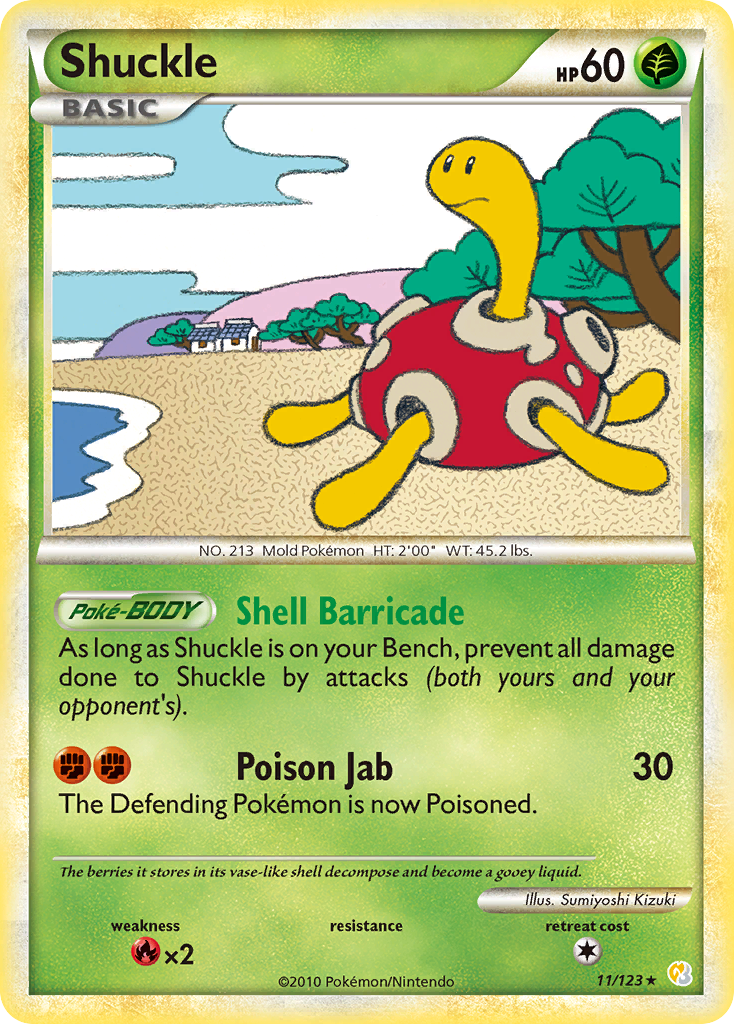 Shuckle (11/123) [HeartGold & SoulSilver: Base Set] Reverse Holofoil
