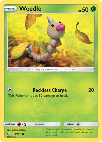 Weedle (3/181) [Sun & Moon: Team Up] Reverse Holofoil