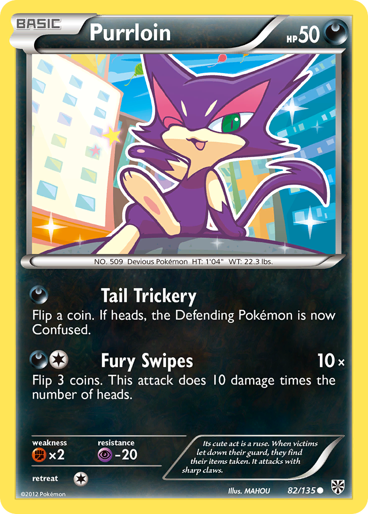 Purrloin (82/135) [Black & White: Plasma Storm] Reverse Holofoil