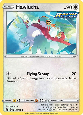 Hawlucha (216/264) [Sword & Shield: Fusion Strike] Reverse Holofoil