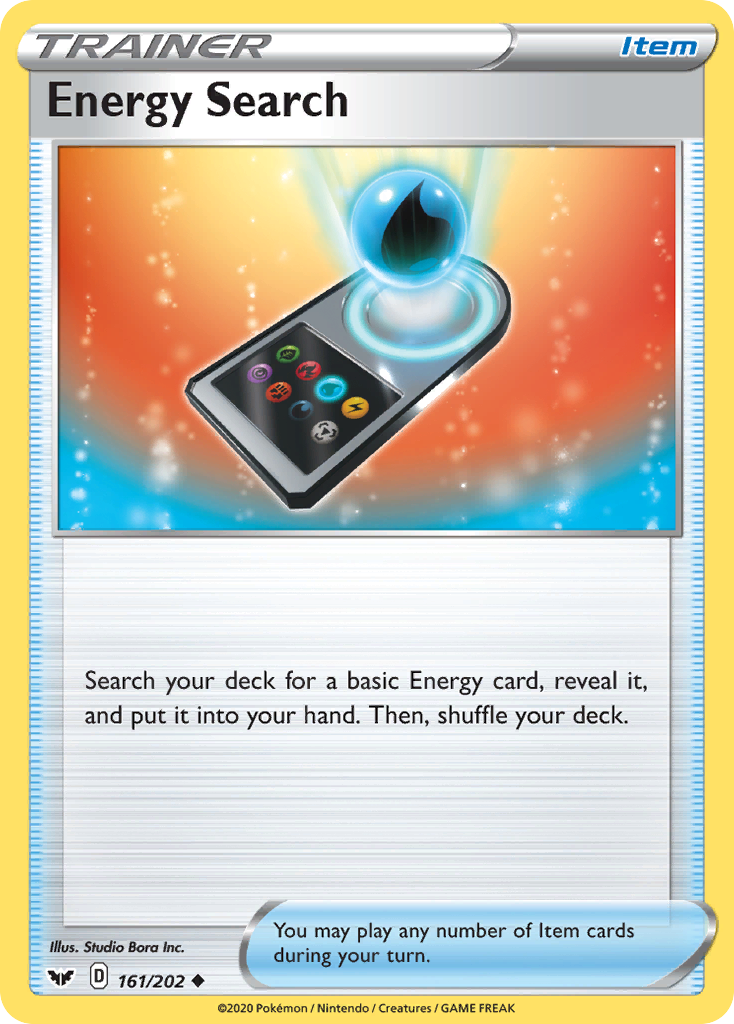 Energy Search (161/202) [Sword & Shield: Base Set] Reverse Holofoil