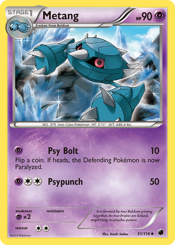 Metang (51/116) [Black & White: Plasma Freeze] Reverse Holofoil