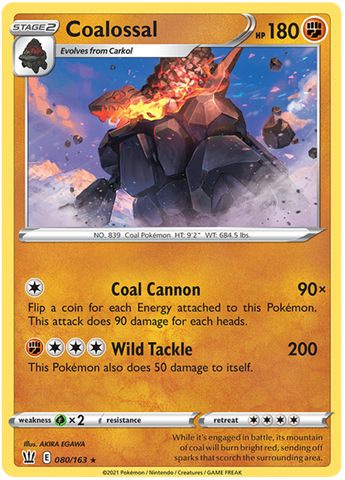 Coalossal (080/163) [Sword & Shield: Battle Styles] Reverse Holofoil