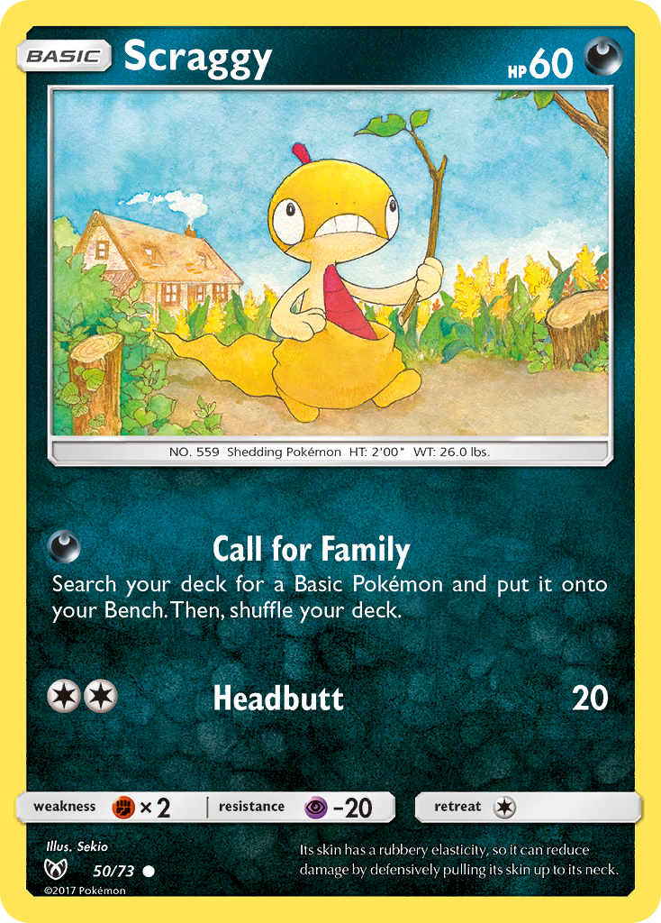Scraggy (50/73) [Sun & Moon: Shining Legends] Reverse Holofoil
