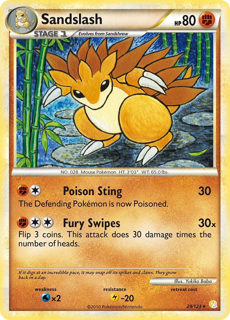 Sandslash (29/123) [HeartGold & SoulSilver: Base Set] Reverse Holofoil