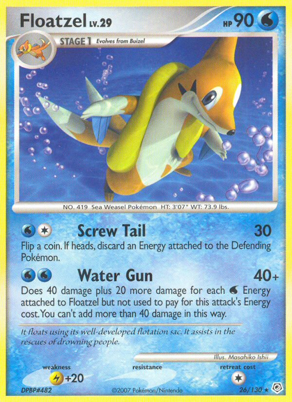 Floatzel (26/130) [Diamond & Pearl: Base Set] Reverse Holofoil
