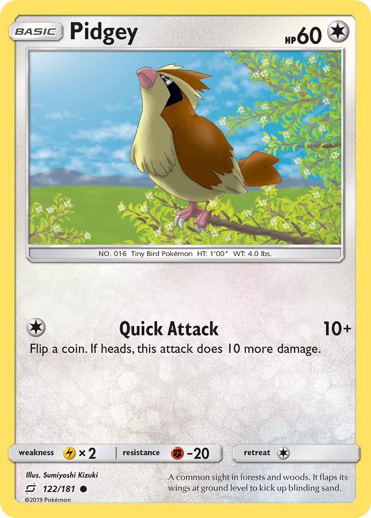 Pidgey (122/181) [Sun & Moon: Team Up] Reverse Holofoil