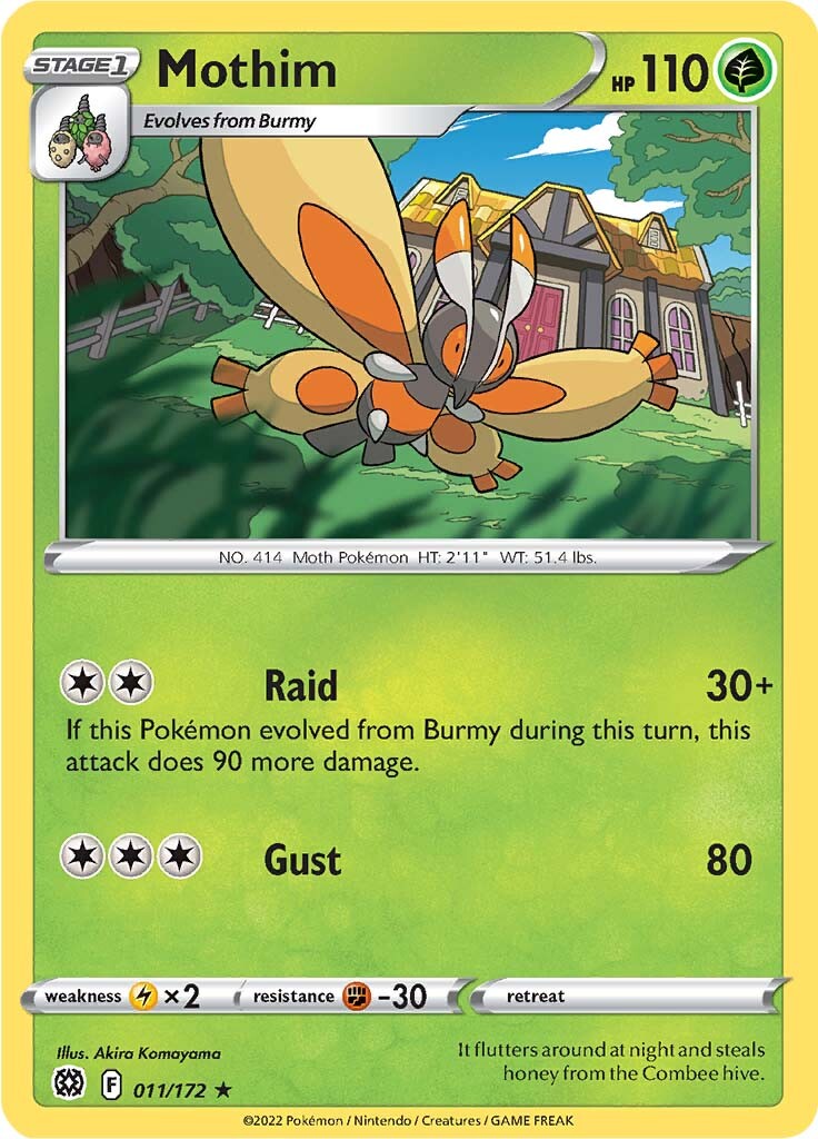 Mothim (011/172) [Sword & Shield: Brilliant Stars] Reverse Holofoil
