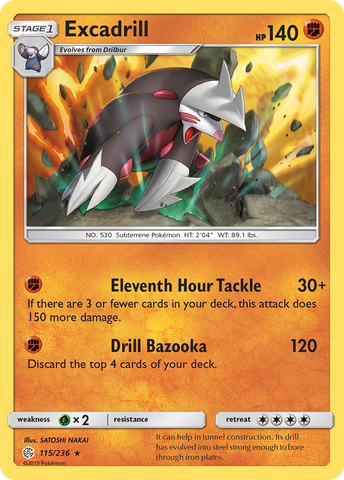 Excadrill (115/236) [Sun & Moon: Cosmic Eclipse] Reverse Holofoil