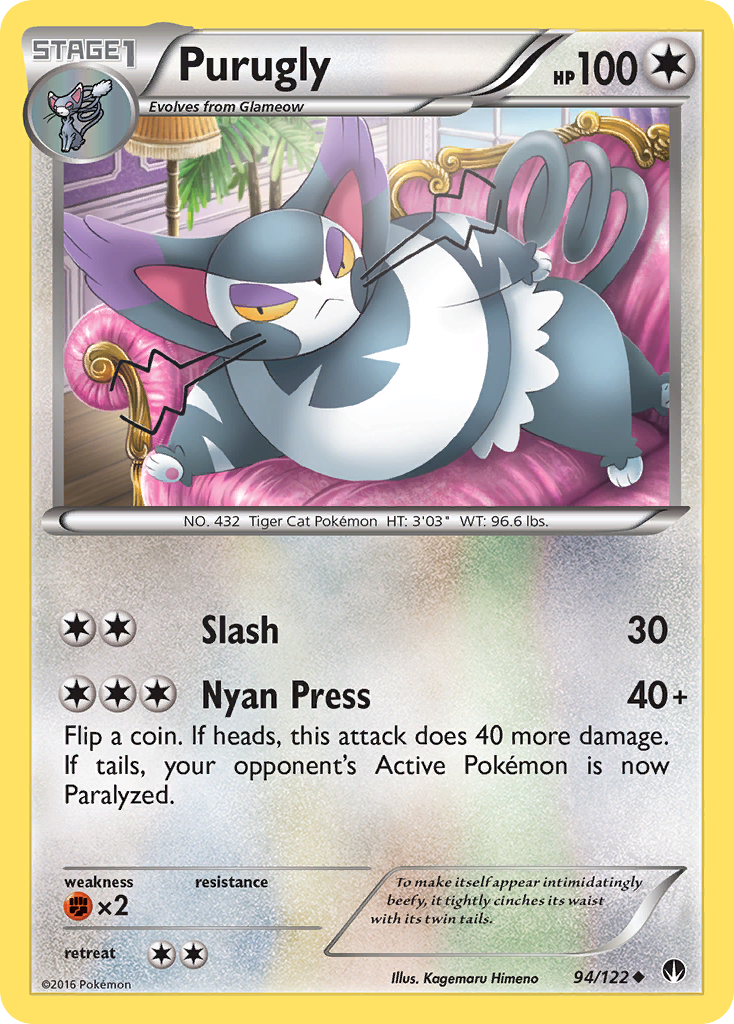 Purugly (94/122) [XY: BREAKpoint] Reverse Holofoil