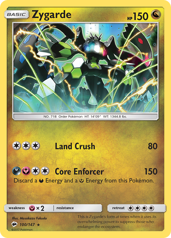 Zygarde (100/147) [Sun & Moon: Burning Shadows] Reverse Holofoil