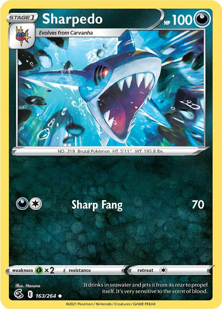 Sharpedo (163/264) [Sword & Shield: Fusion Strike] Reverse Holofoil