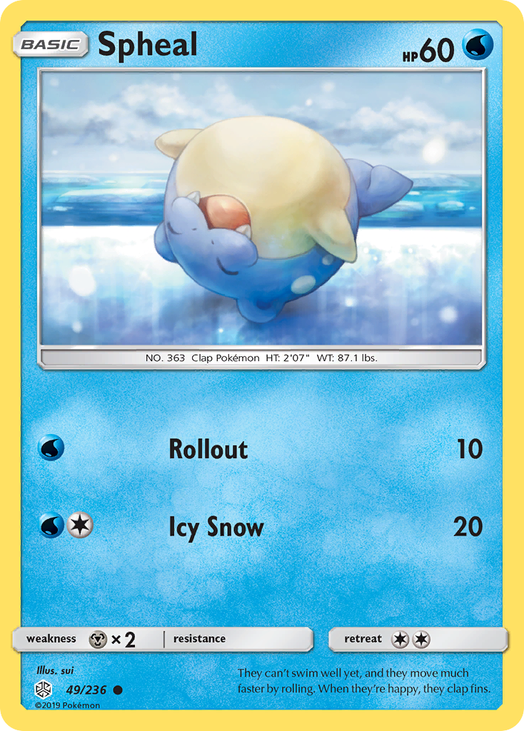 Spheal (49/236) [Sun & Moon: Cosmic Eclipse] Reverse Holofoil