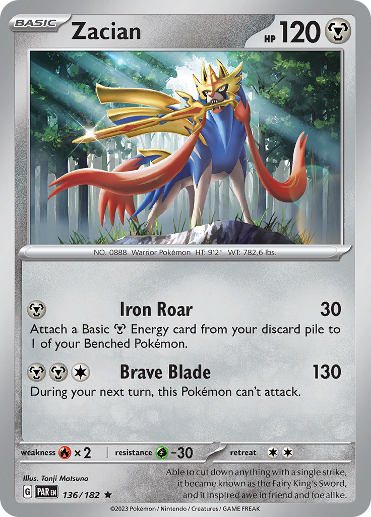 Zacian (136/182) [Scarlet & Violet: Paradox Rift] Reverse Holofoil