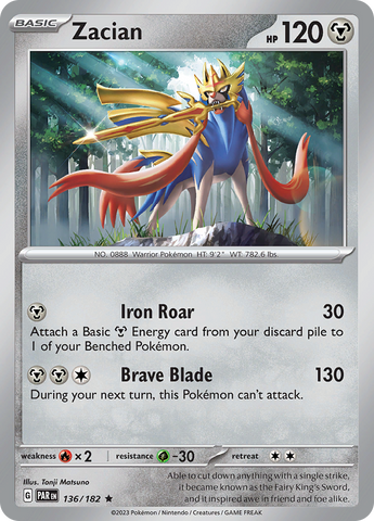 Zacian (136/182) [Scarlet & Violet: Paradox Rift] Reverse Holofoil