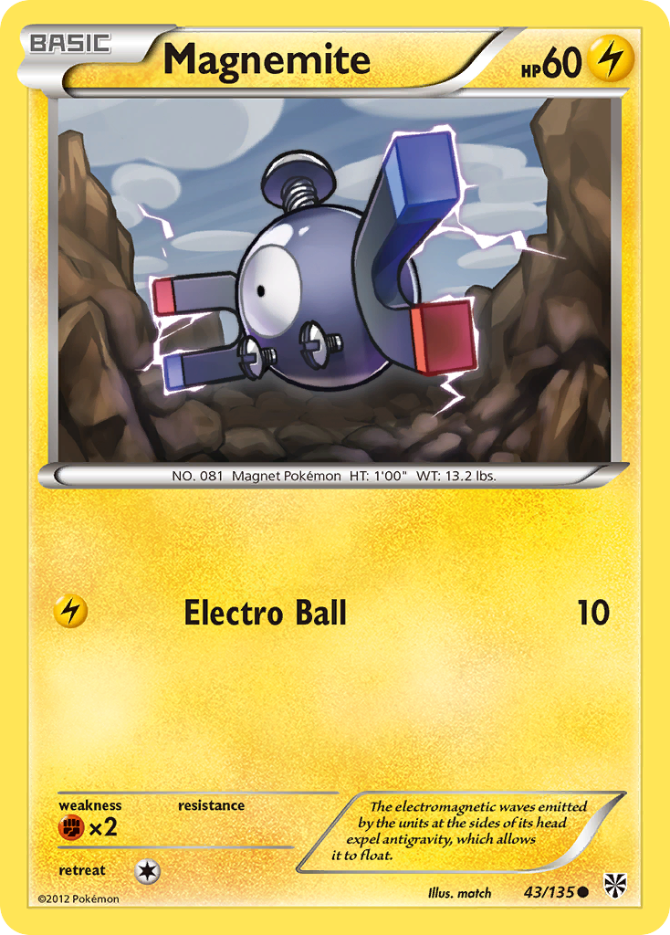 Magnemite (43/135) [Black & White: Plasma Storm] Reverse Holofoil