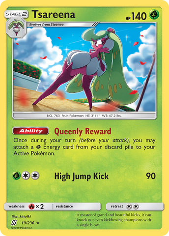 Tsareena (19/236) [Sun & Moon: Unified Minds] Reverse Holofoil
