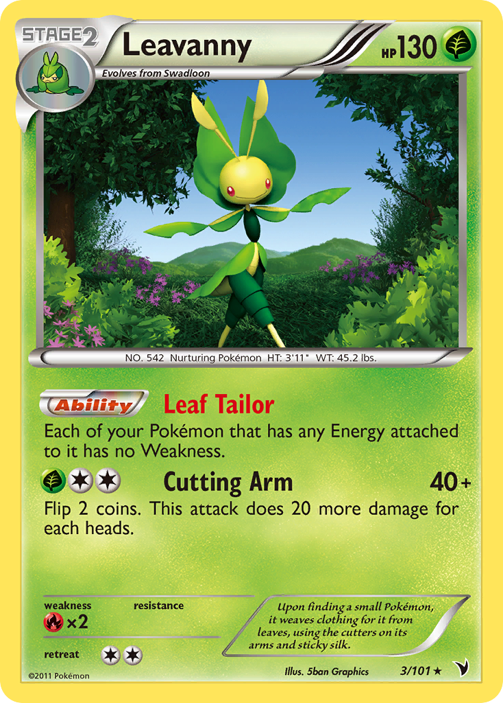 Leavanny (3/101) [Black & White: Noble Victories] Reverse Holofoil