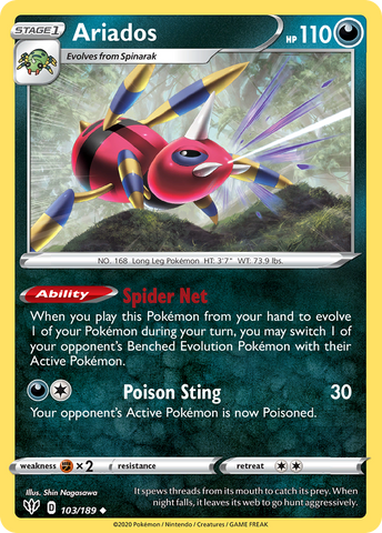 Ariados (103/189) [Sword & Shield: Darkness Ablaze] Reverse Holofoil