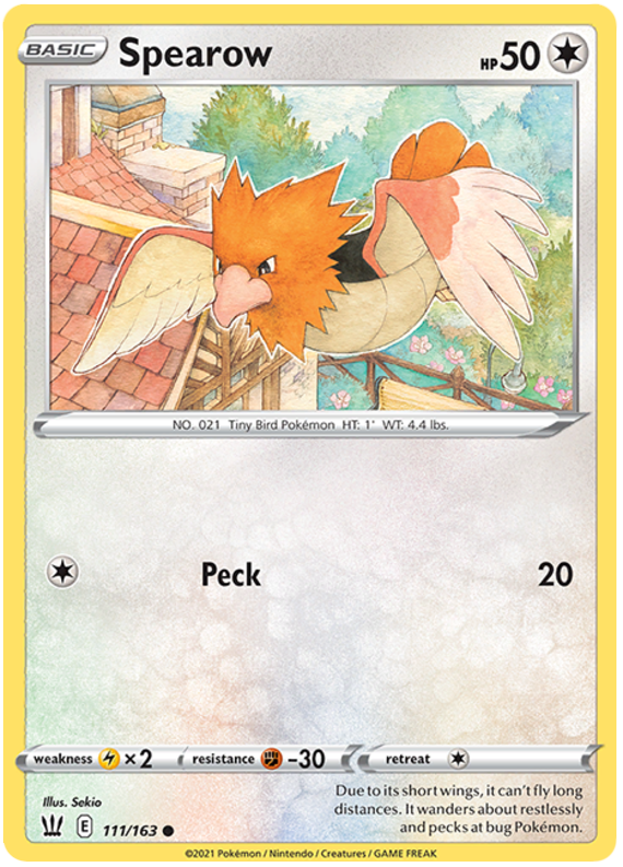 Spearow (111/163) [Sword & Shield: Battle Styles] Reverse Holofoil