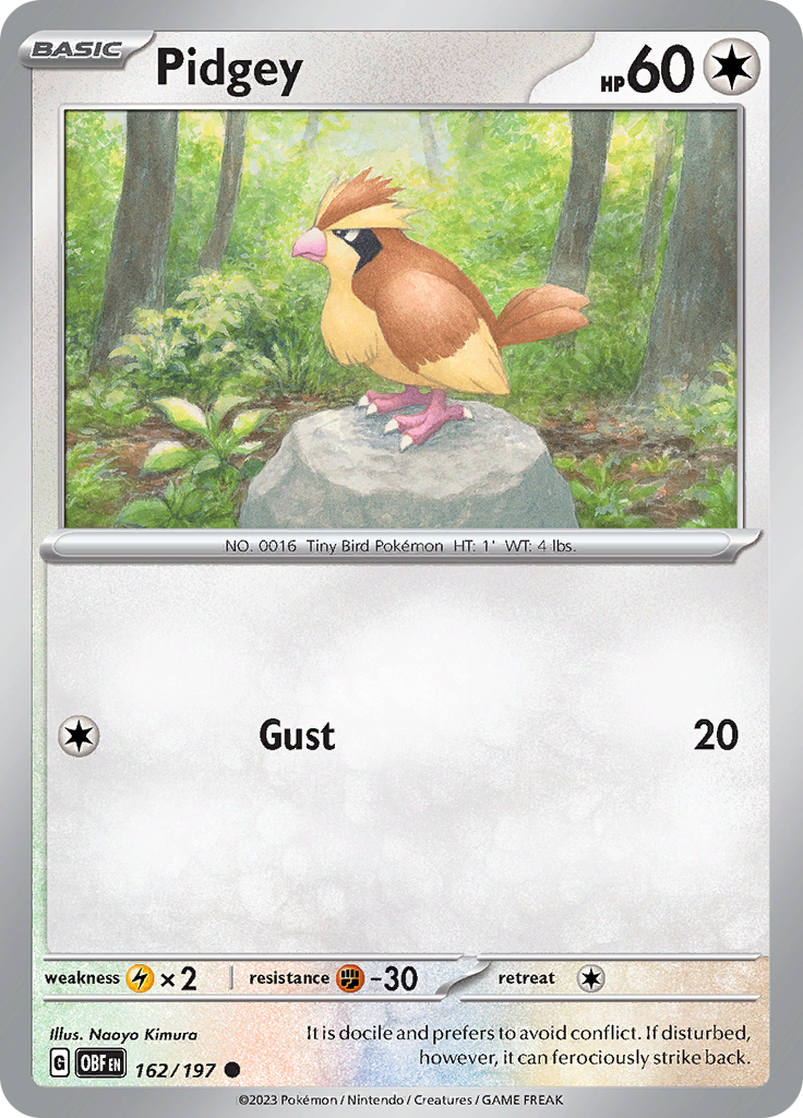 Pidgey (162/197) [Scarlet & Violet: Obsidian Flames] Reverse Holofoil