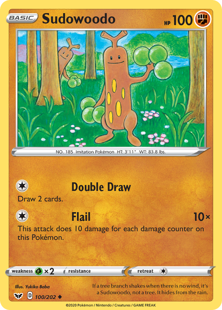 Sudowoodo (100/202) [Sword & Shield: Base Set] Reverse Holofoil