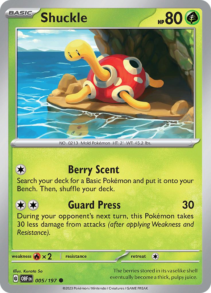 Shuckle (005/197) [Scarlet & Violet: Obsidian Flames] Reverse Holofoil