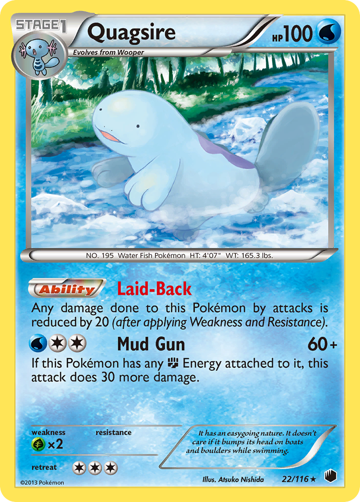 Quagsire (22/116) [Black & White: Plasma Freeze] Reverse Holofoil