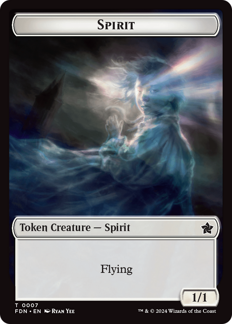 Spirit // Cat (0001) Doubled-Sided Token [Foundations Tokens] Foil