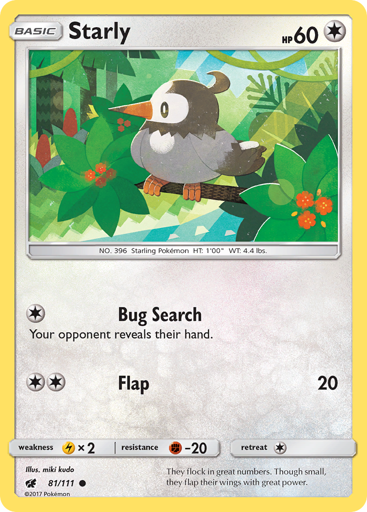 Starly (81/111) [Sun & Moon: Crimson Invasion] Reverse Holofoil