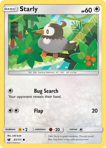 Starly (81/111) [Sun & Moon: Crimson Invasion] Reverse Holofoil