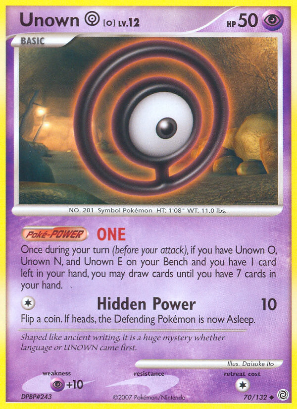 Unown O (70/132) [Diamond & Pearl: Secret Wonders] Reverse Holofoil