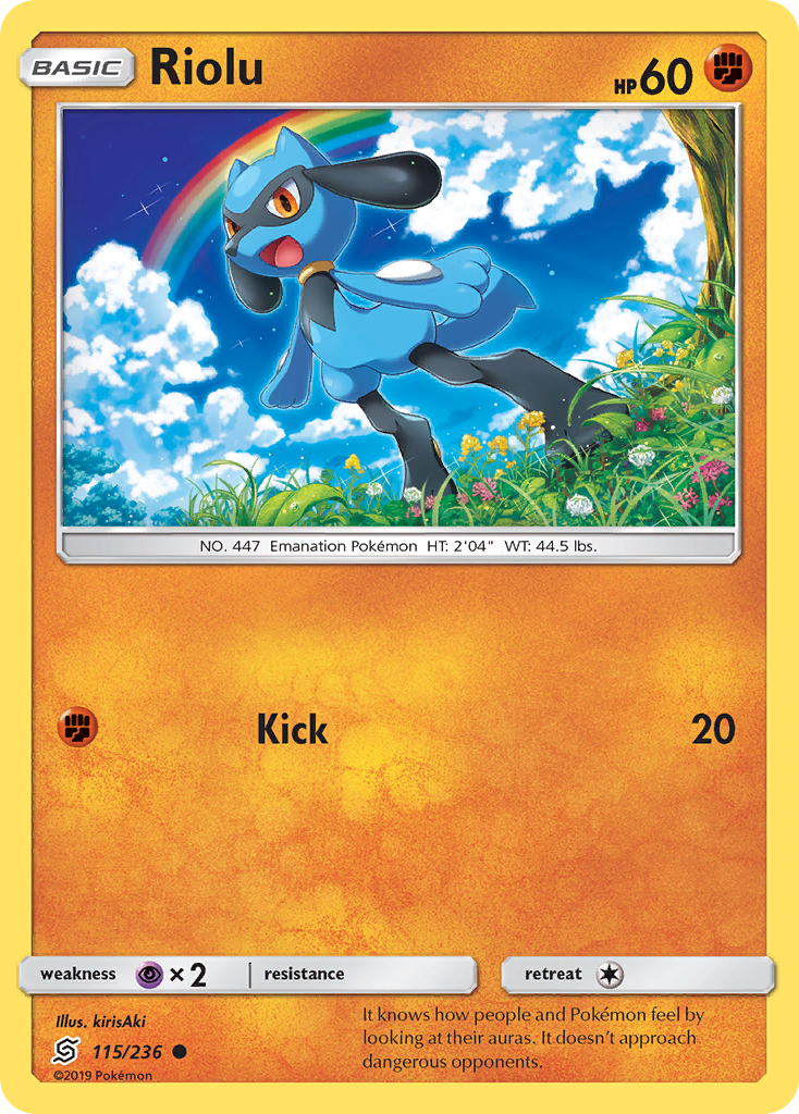 Riolu (115/236) [Sun & Moon: Unified Minds] Reverse Holofoil