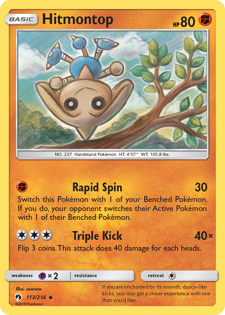Hitmontop (113/214) [Sun & Moon: Lost Thunder] Reverse Holofoil