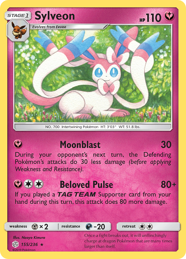 Sylveon (155/236) [Sun & Moon: Cosmic Eclipse] Reverse Holofoil