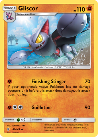 Gliscor (68/145) [Sun & Moon: Guardians Rising] Reverse Holofoil