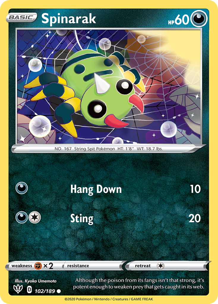 Spinarak (102/189) [Sword & Shield: Darkness Ablaze] Reverse Holofoil