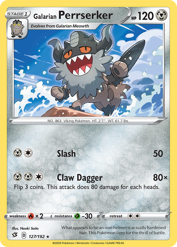 Galarian Perrserker (127/192) [Sword & Shield: Rebel Clash] Reverse Holofoil