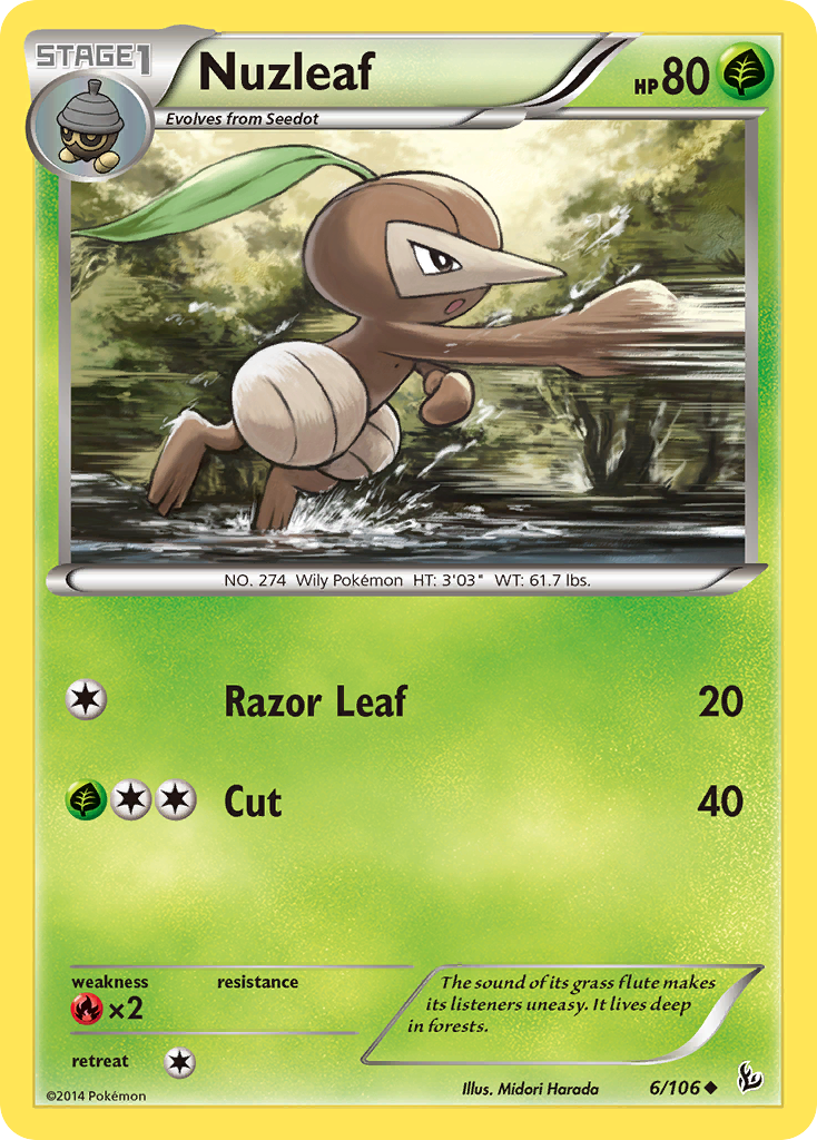 Nuzleaf (6/106) [XY: Flashfire] Reverse Holofoil