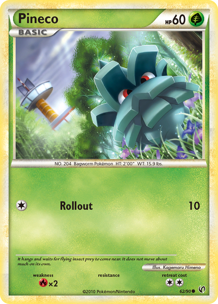 Pineco (62/90) [HeartGold & SoulSilver: Undaunted] Reverse Holofoil
