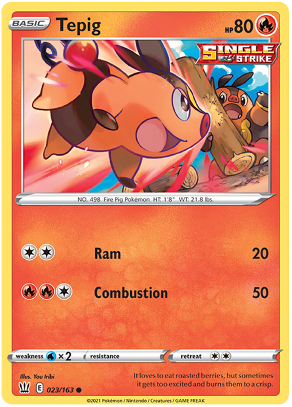 Tepig (023/163) [Sword & Shield: Battle Styles] Reverse Holofoil